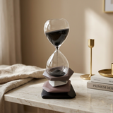 Modern Hex Base Glass Hourglass Decorative Timer