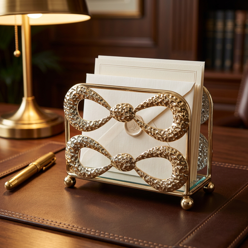 Modern Hammered Loop Metal Napkin Holder