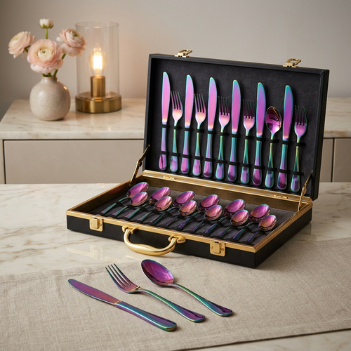 Premium Rose Gold Cutlery Set 24 Piece