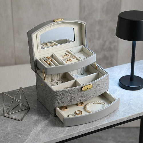 Elegant Multi-Tier Travel Jewelry Box