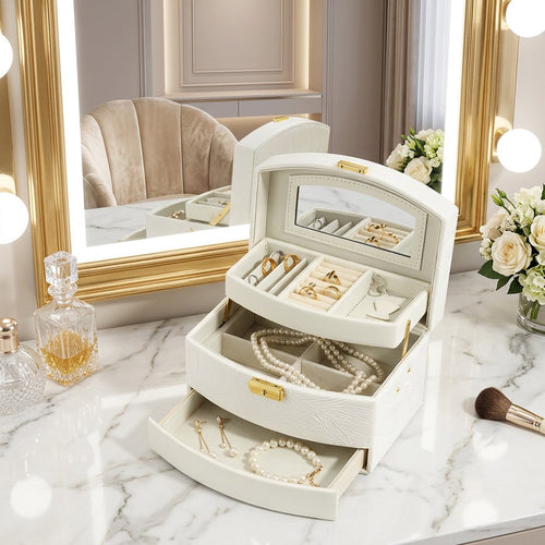 Elegant Multi-Tier Travel Jewelry Box
