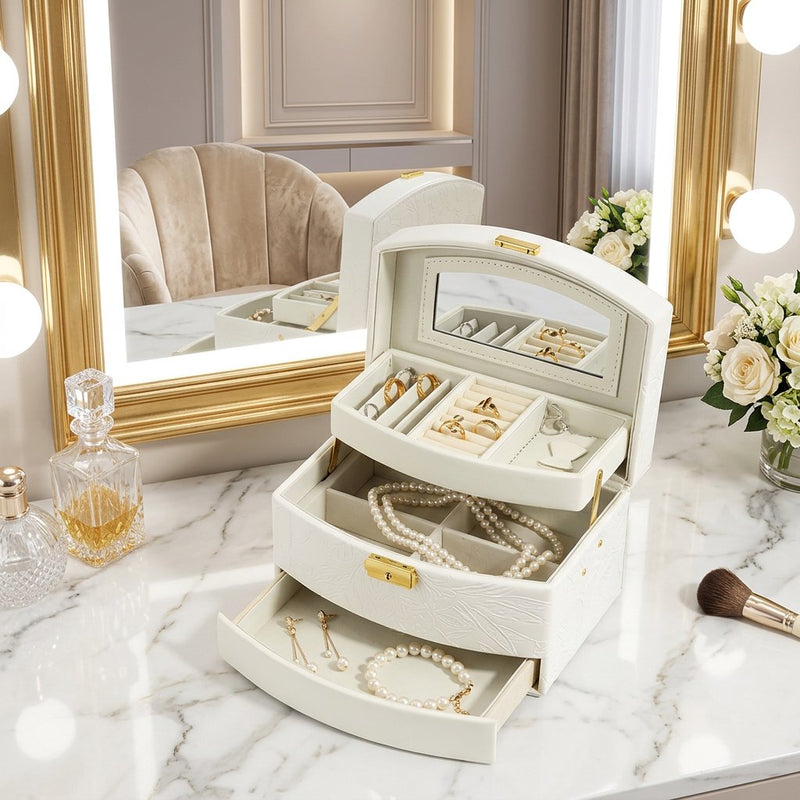 Elegant Multi-Tier Travel Jewelry Box