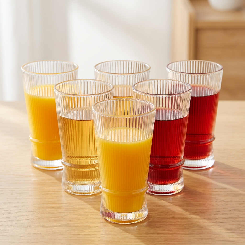 Artisan Ribbed Crystal Tumblers Set of 6