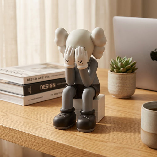 Monochrome Art Seated Companion Figure