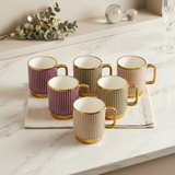 Minimalist 6 Piece Ceramic Coffee Mug Set