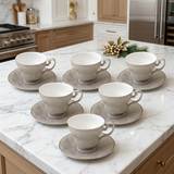 Modern Bistro Cup & Saucer Set 12 Piece