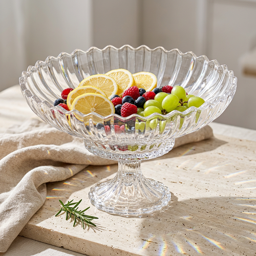 Imperial Glass Fruit Bowl with Pedestal Stand 12 Inch