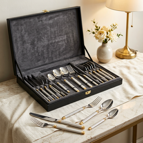 Majestic Stainless-Steel Cutlery Set 24 Piece
