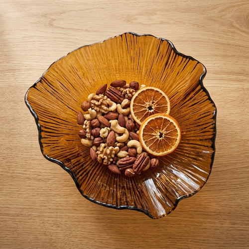 Ginkgo-Leaf Sculptural Glass Decorative Bowl