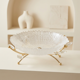 Luxe Textured Fruit Platter with Gold Branch Stand