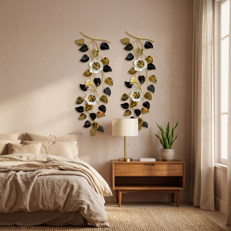 3D Cascading Floral Branch Hanging Mural Set of 2