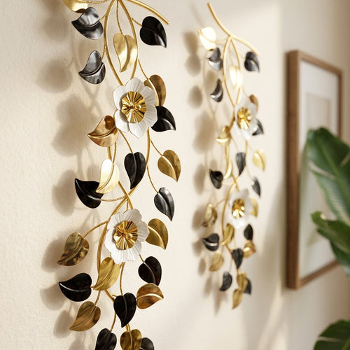 3D Cascading Floral Branch Hanging Mural Set of 2