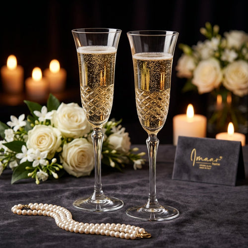 Elegant Italian Made Champagne Glasses Set of 4
