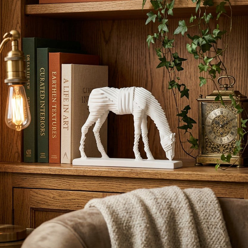 Minimalist Layered Geometric Horse Sculpture