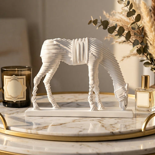 Minimalist Layered Geometric Horse Sculpture