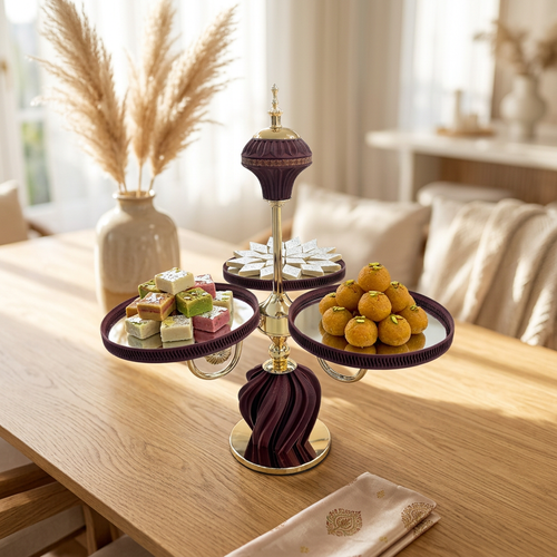 Luxury 3 Ring Mirrored Tiered Serving Stand
