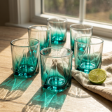 Imperial Teal Green Rocks Glass Set of 6