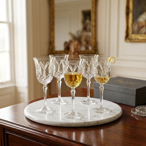 Italian Made Wine Glass Set with Arched Cathedral Set of 4