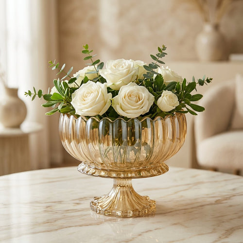 Premium Tinted Centerpiece Bowl with Scalloped Rim 8.5 Inch