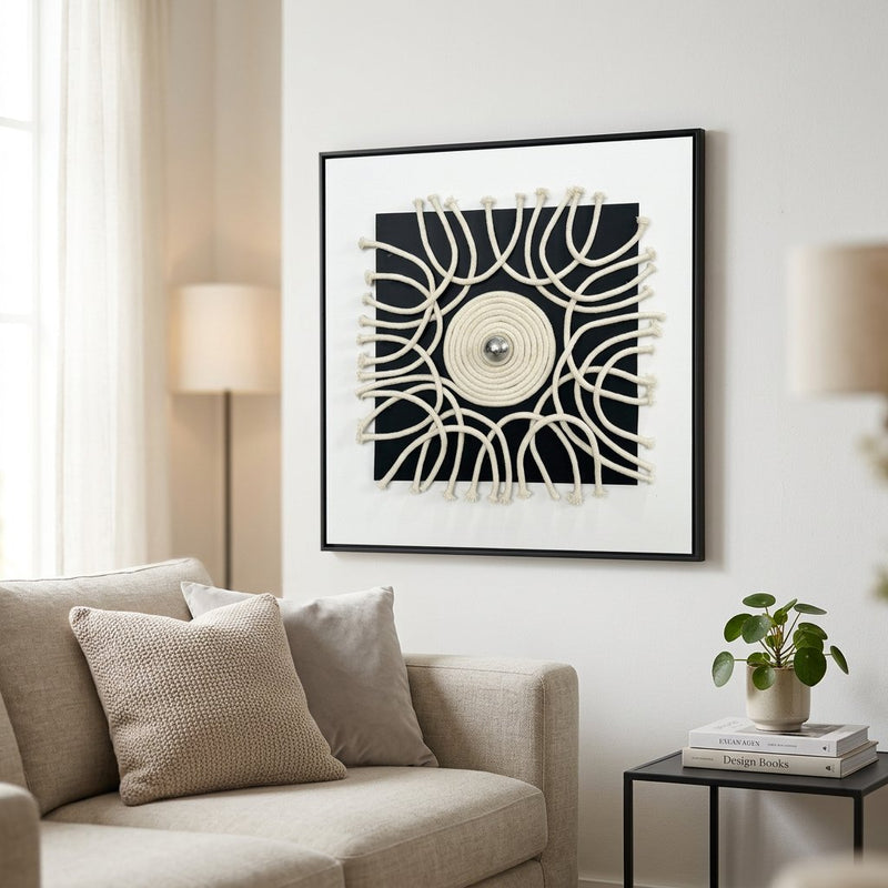 Square 3D Woven Fiber Wall Art