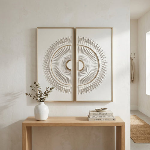 Large Geometric Mandala Wall Art Set of 2