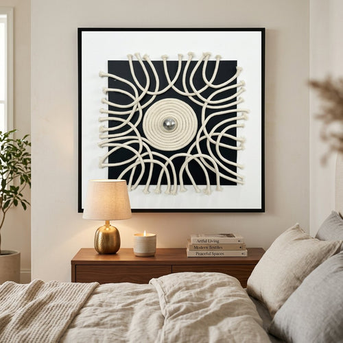 Square 3D Woven Fiber Wall Art