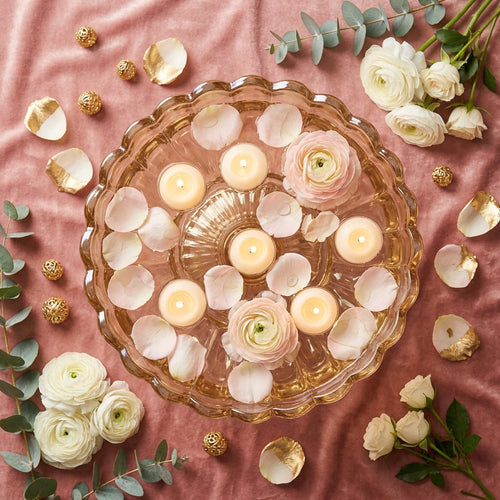 Premium Tinted Centerpiece Bowl with Scalloped Rim 8.5 Inch