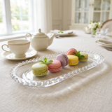 Clear Glass Beaded Edge Vanity & Dessert Tray