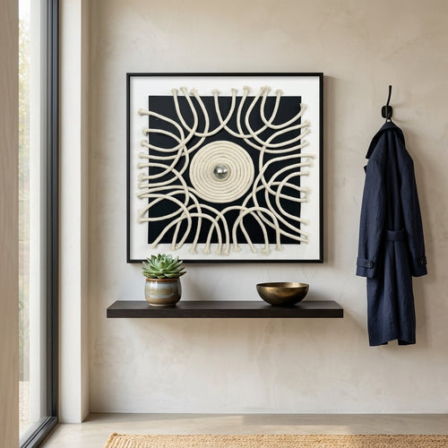 Square 3D Woven Fiber Wall Art