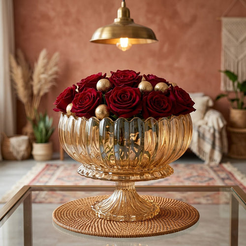 Premium Tinted Centerpiece Bowl with Scalloped Rim 8.5 Inch