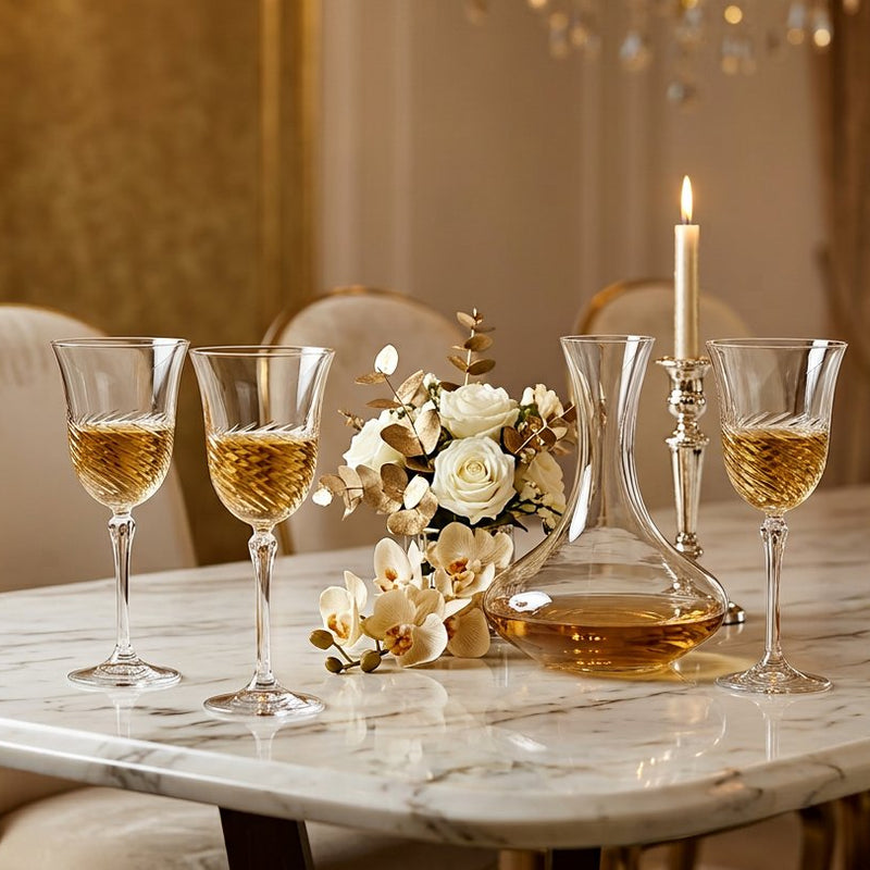 Luxury Italian Crystal Wine Glasses Set of 4