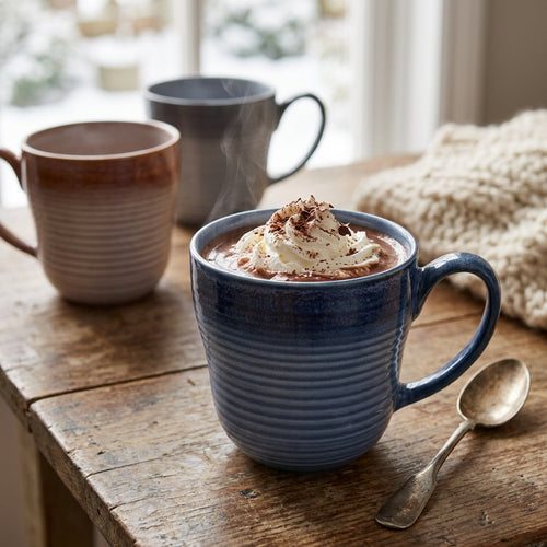 Elegant Ribbed Ceramic Coffee Mug Collection