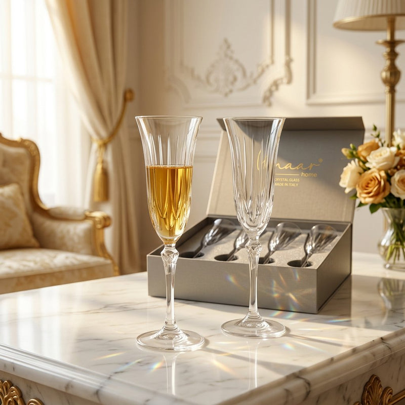Elegant Italian Crystal Champagne Glasses