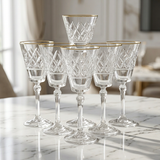 Vintage Crystal Wine Goblet Set of 4