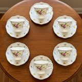 Heritage Floral Teacup and Scalloped Saucer Set 12 Piece