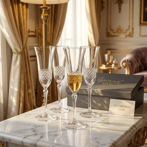 Imperial Italian Glassware with Sculpted Stem