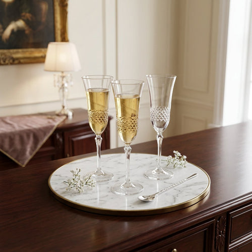 Imperial Italian Glassware with Sculpted Stem