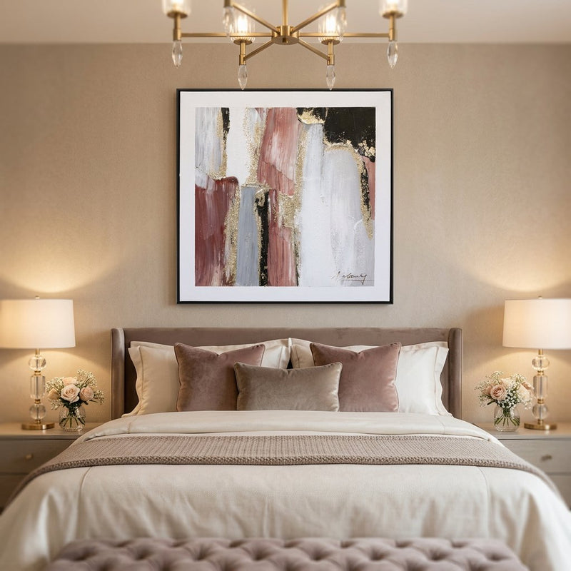 Elegant Rose Quartz Abstract Canvas