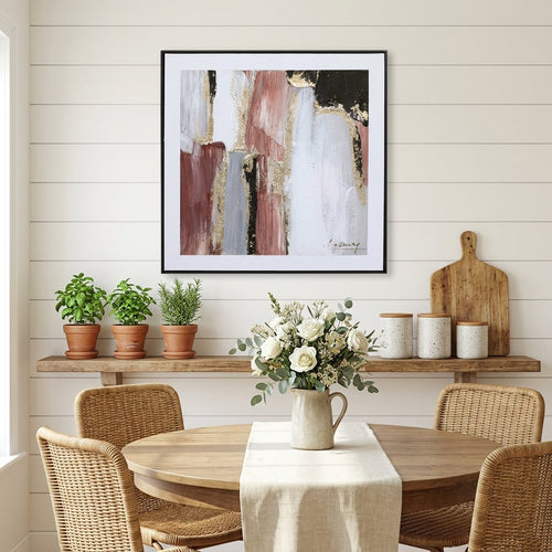 Elegant Rose Quartz Abstract Canvas