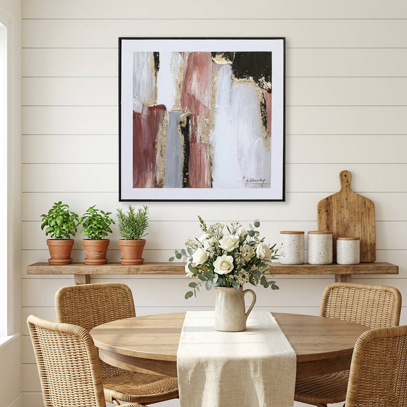 Elegant Rose Quartz Abstract Canvas