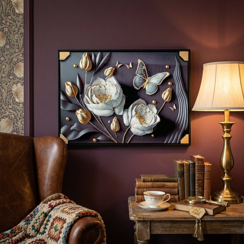 Elegant Enchanted Garden 3D Embossed Canvas Art