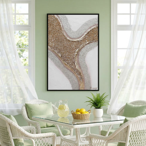 Gilded Geode Vein 3D Abstract Canvas Art