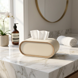 Minimalist Cream PU Tissue Holder