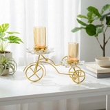 Elegant Gold Bicycle Double Candle Holders
