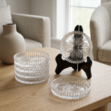 Regal Crystal Cut Glass Plate Coaster Set of 6 (4 Inch)