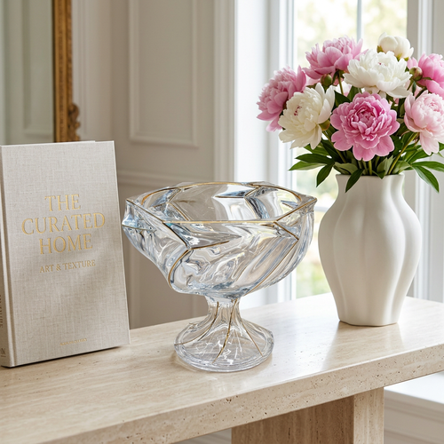 Prism Deep Geometric Urn with Fine Gold Tracing