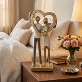 Golden Heart Couple Figurine