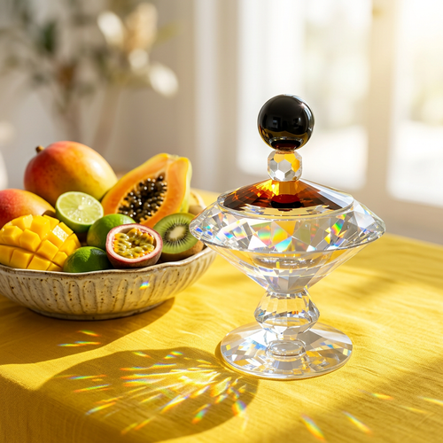 Luxe Diamond-Cut Crystal Candy & Trinket Jar