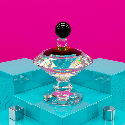 Luxe Diamond-Cut Crystal Candy & Trinket Jar