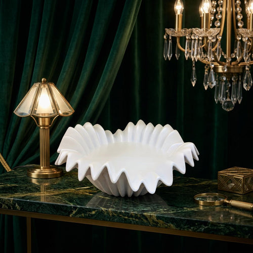 Modern White Pleated Wave Centerpiece